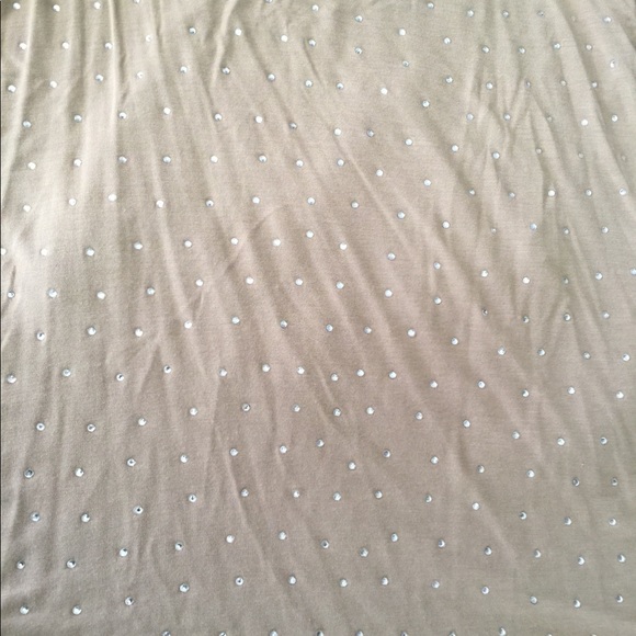 Tan Rhinestone Shell Stretchy Tank Size Medium - Picture 6 of 7